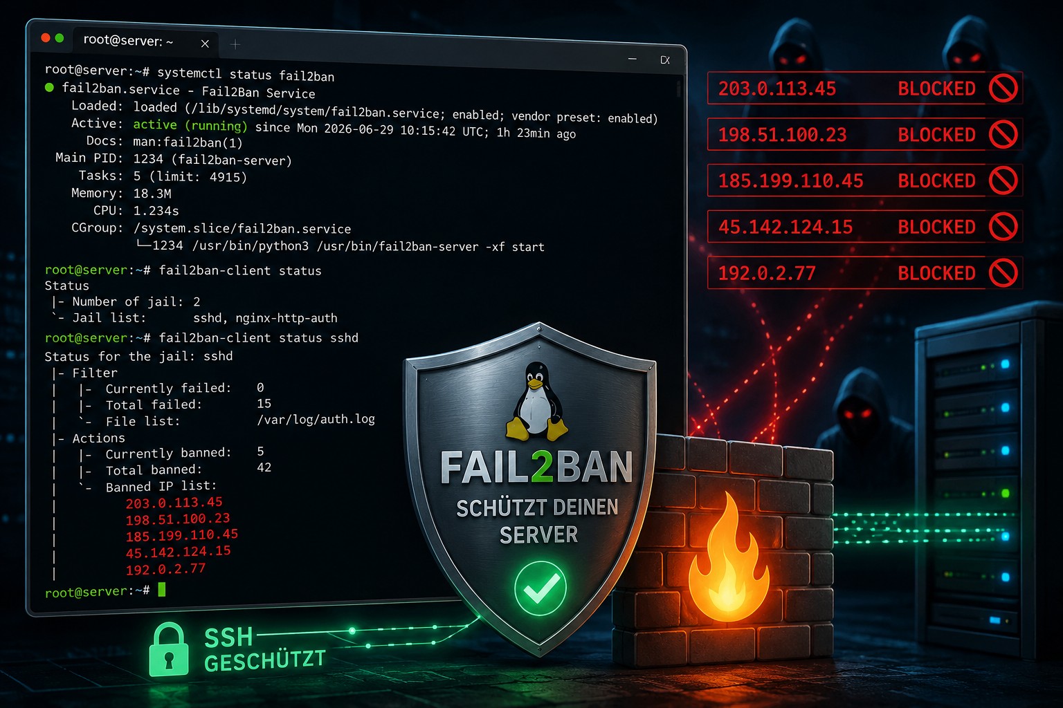 Fail2Ban konfigurieren und SSH-Angriffe verhindern (2026)