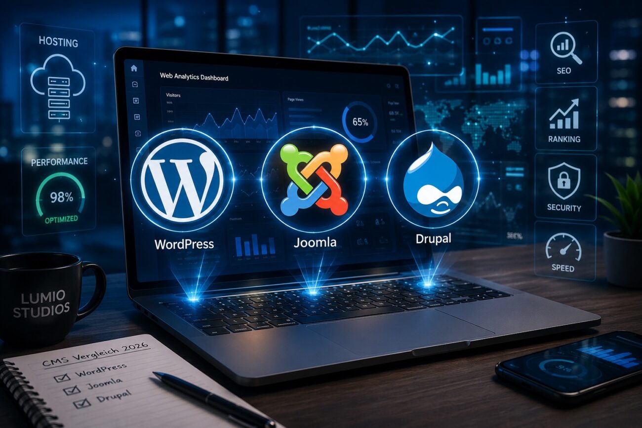 WordPress vs. Joomla vs. Drupal Vergleich 2026 für Websites und Unternehmen