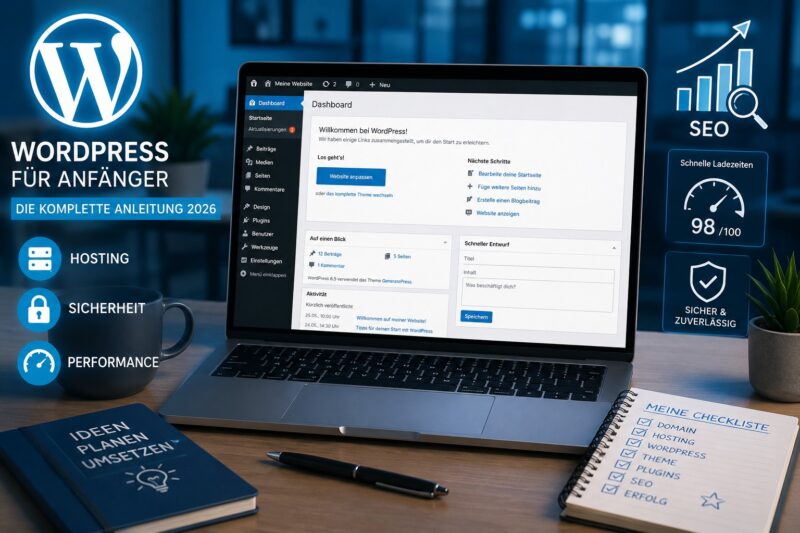 WordPress für Anfänger: Die komplette Schritt-für-Schritt-Anleitung 2026