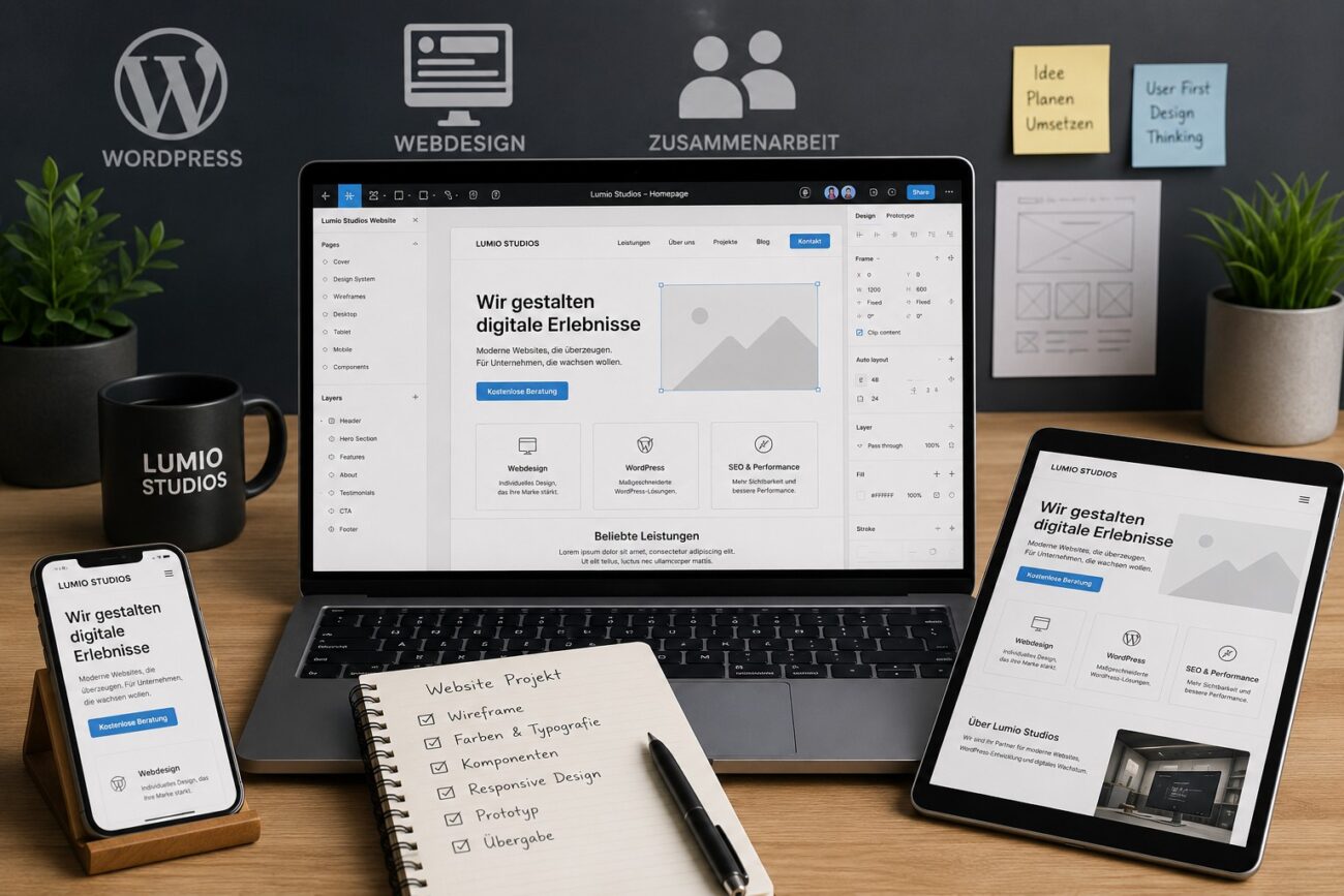 Figma für Anfänger – Planung einer professionellen Website mit Wireframe und responsivem Design in Figma.