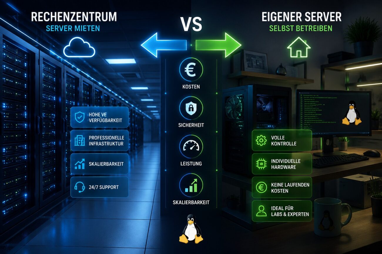 Linux-Server mieten oder selbst betreiben – Vergleich zwischen Rechenzentrum und eigenem Server im Jahr 2026