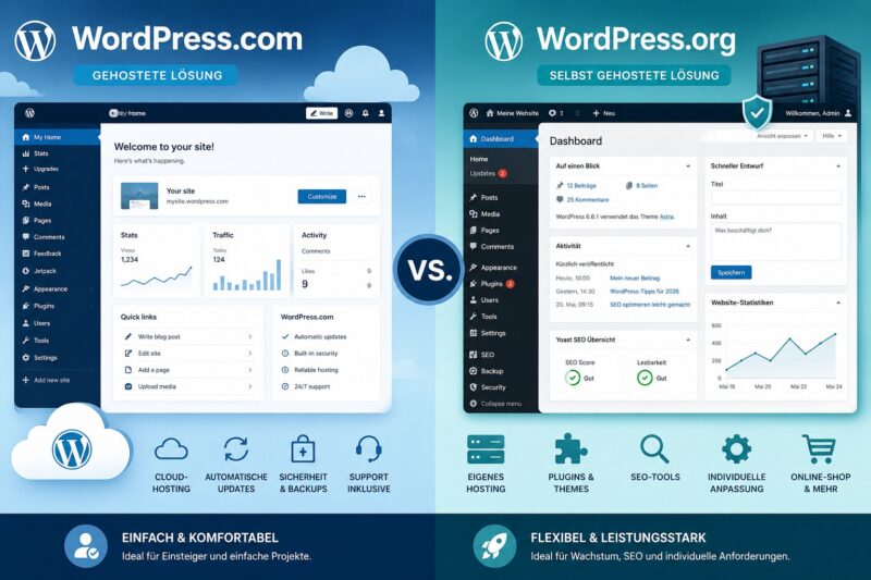WordPress.com oder WordPress.org – Was ist der Unterschied?