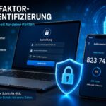 Zwei-Faktor-Authentifizierung mit Smartphone und Sicherheitsschloss zur Absicherung von Online-Konten