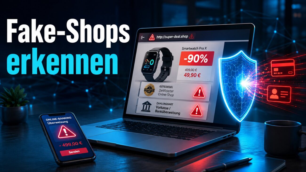 Fake-Shops erkennen und sicher online einkaufen mit Prüfung von URL, Impressum, Gütesiegel, Preis und Zahlungsart.