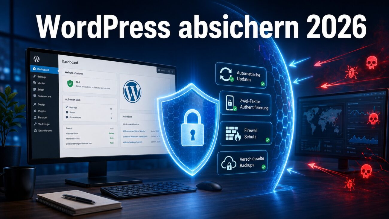 WordPress absichern mit Updates, Zwei-Faktor-Authentifizierung, Firewall und sicheren Backups