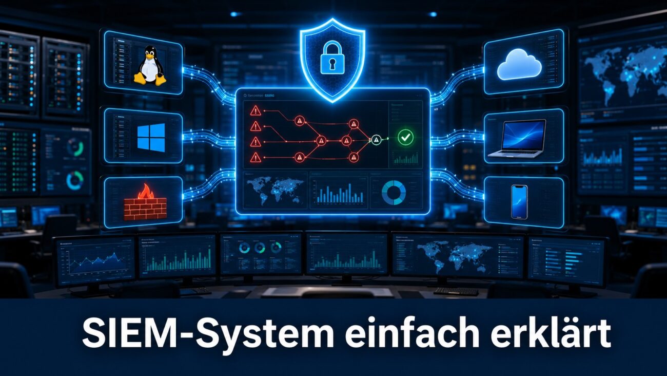 SIEM-System analysiert Sicherheitsmeldungen aus Servern, Cloud, Firewall und Endgeräten