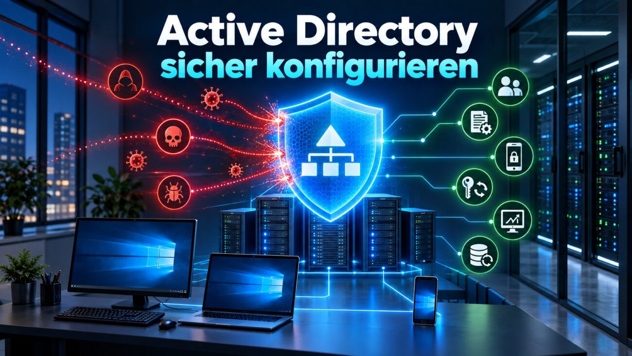 Active Directory sicher konfigurieren mit geschützten Domain Controllern, Benutzerkonten, Gruppenrichtlinien, Monitoring und Backup