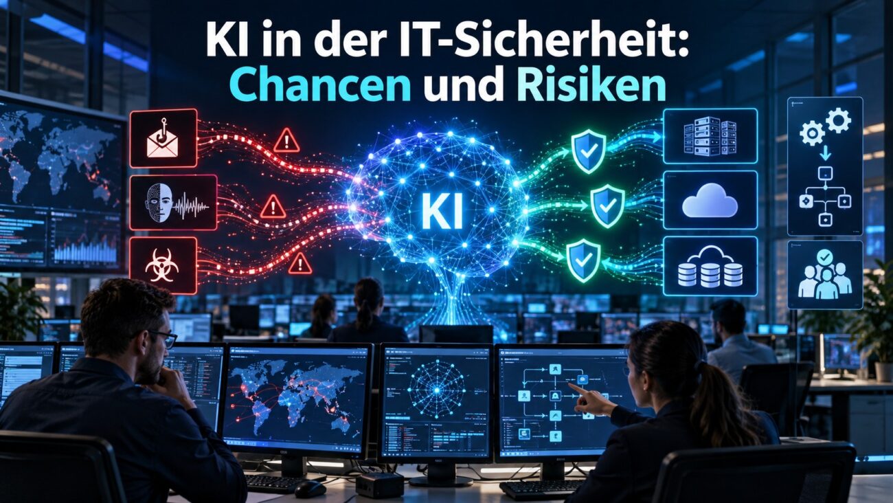 KI in der IT-Sicherheit analysiert Bedrohungen und schützt Server, Cloud-Systeme und Netzwerke vor Cyberangriffen.