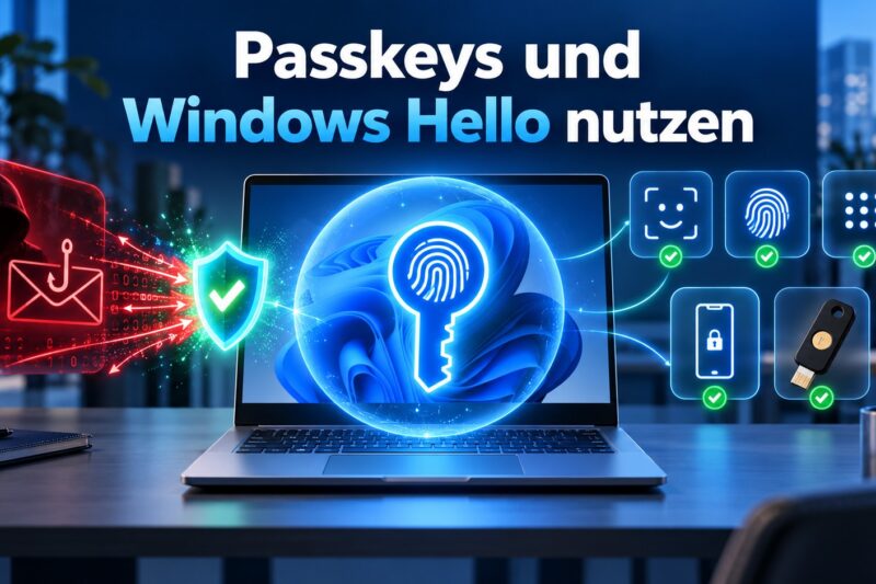 Passkeys und Windows Hello nutzen: Sicher ohne Passwort anmelden
