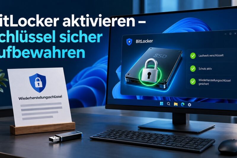 BitLocker aktivieren und den Wiederherstellungsschlüssel sichern