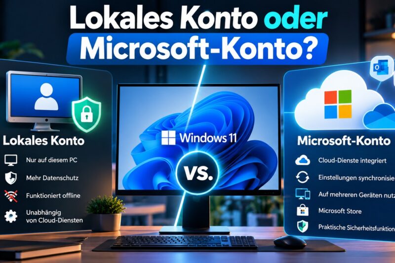 Lokales Benutzerkonto oder Microsoft-Konto – was ist besser?