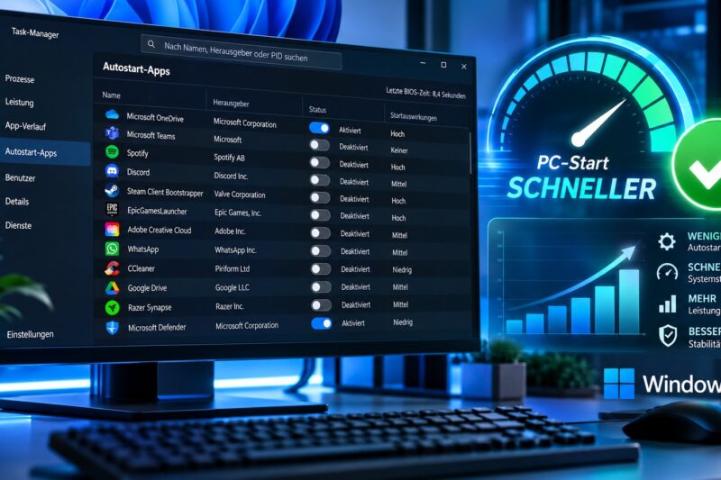 Autostart unter Windows 11 aufräumen – PC-Start beschleunigen und unnötige Programme deaktivieren