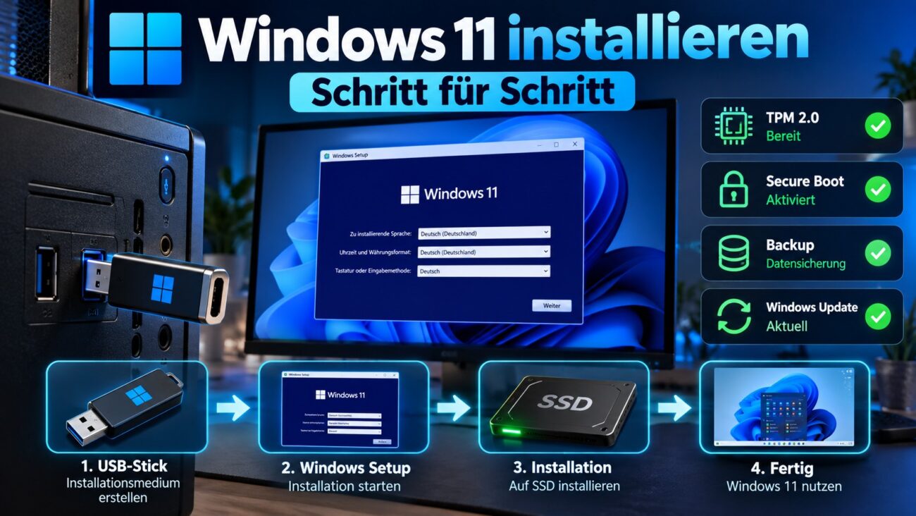 Windows 11 installieren per USB-Stick – Schritt-für-Schritt-Anleitung für Anfänger