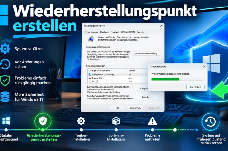 Wiederherstellungspunkt erstellen unter Windows 11 – Anleitung 2026