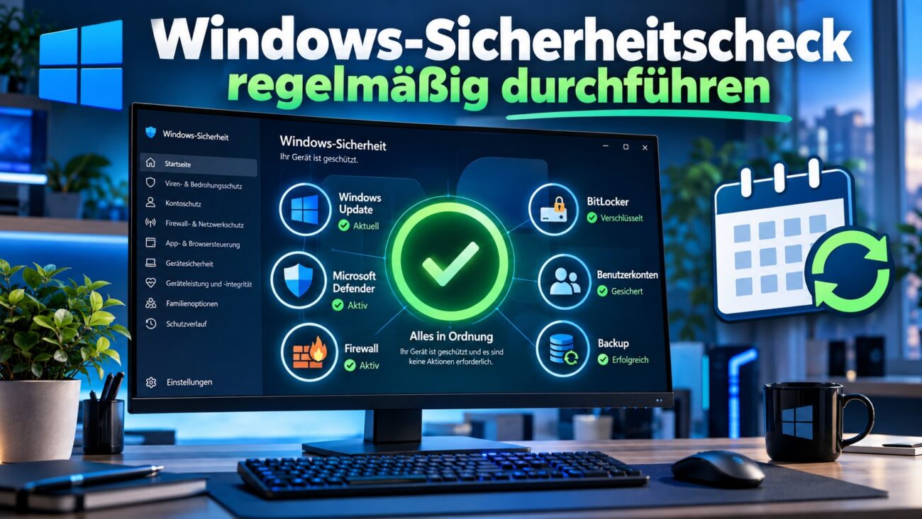 Windows-11-Sicherheitscheck mit Defender, Firewall, Updates, BitLocker und Backup